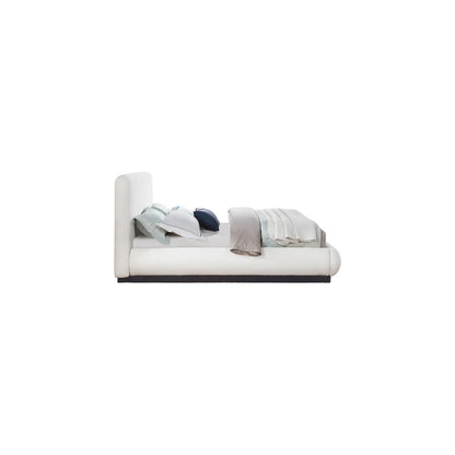 Rigby Cream Linen Textured Fabric Queen Bed