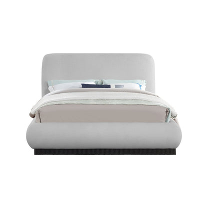 Rigby Grey Linen Textured Fabric King Bed