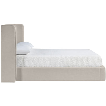 Kendall Beige Linen Textured Fabric Upholstered Full Bed