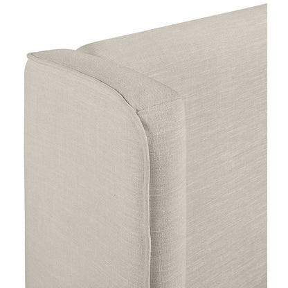 Kendall Beige Linen Textured Fabric Upholstered King Bed