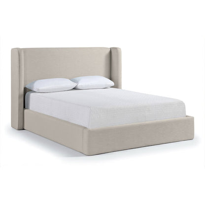 Kendall Beige Linen Textured Fabric Upholstered Queen Bed
