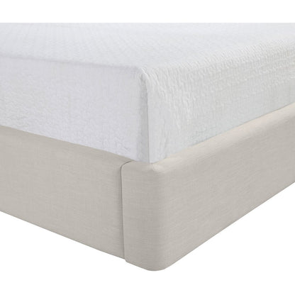 Kendall Beige Linen Textured Fabric Upholstered Queen Bed