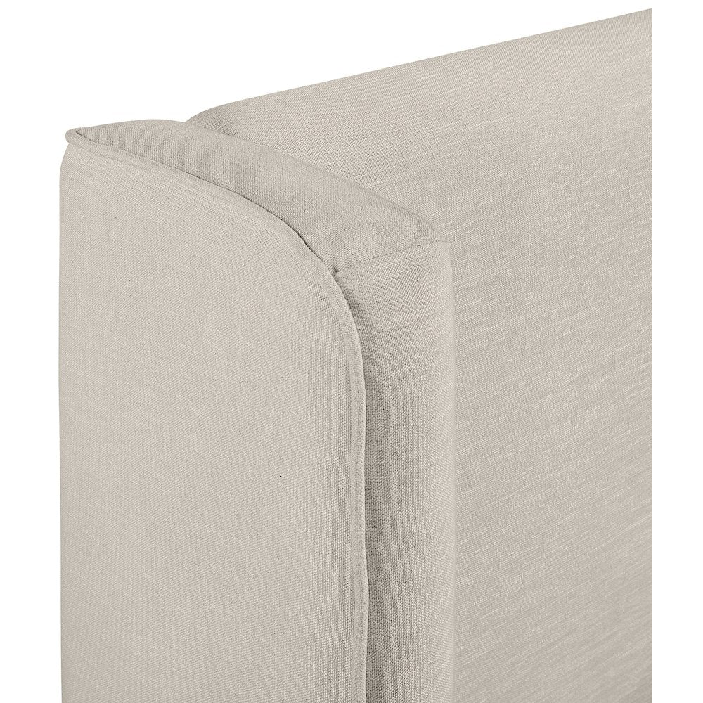 Kendall Beige Linen Textured Fabric Upholstered Queen Bed