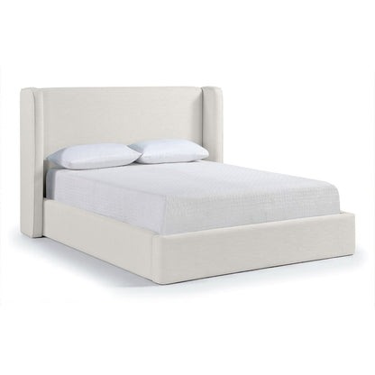 Kendall Cream Linen Textured Fabric Upholstered Full Bed
