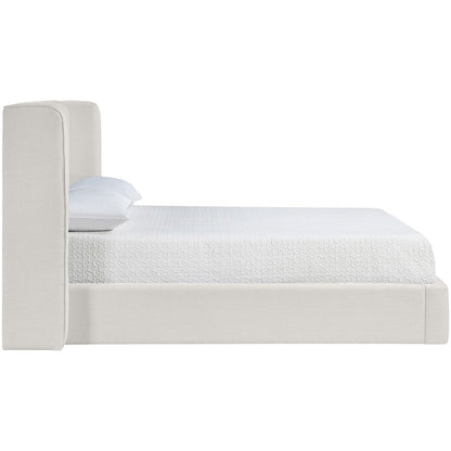 Kendall Cream Linen Textured Fabric Upholstered Full Bed