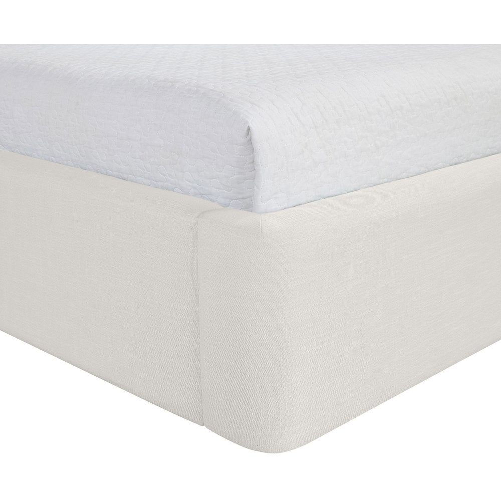 Kendall Cream Linen Textured Fabric Upholstered Full Bed