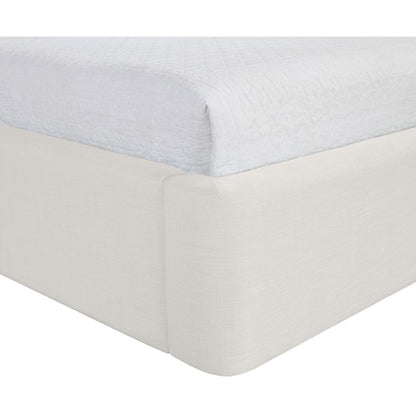 Kendall Cream Linen Textured Fabric Upholstered Full Bed
