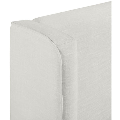 Kendall Cream Linen Textured Fabric Upholstered King Bed