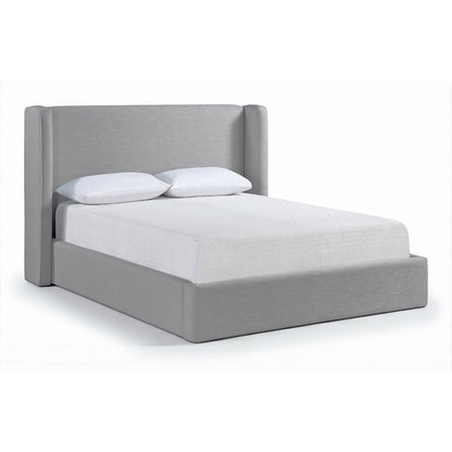 Kendall Grey Linen Textured Fabric Upholstered King Bed