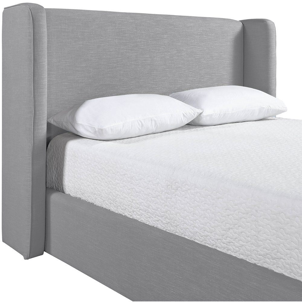 Kendall Grey Linen Textured Fabric Upholstered King Bed