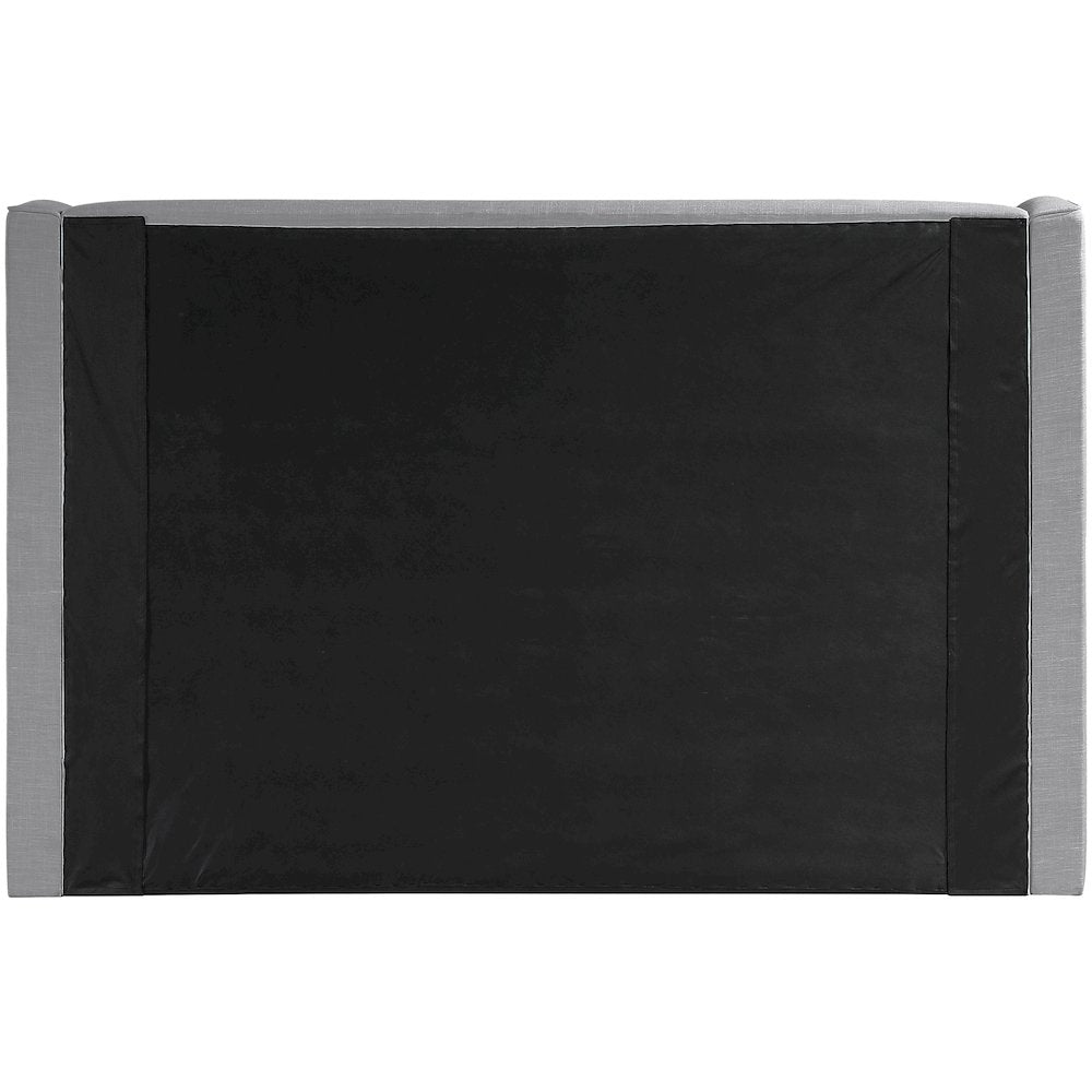 Kendall Grey Linen Textured Fabric Upholstered Queen Bed