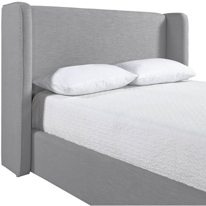 Kendall Grey Linen Textured Fabric Upholstered Queen Bed