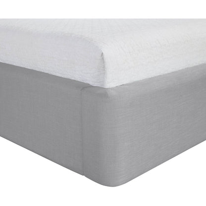 Kendall Grey Linen Textured Fabric Upholstered Queen Bed