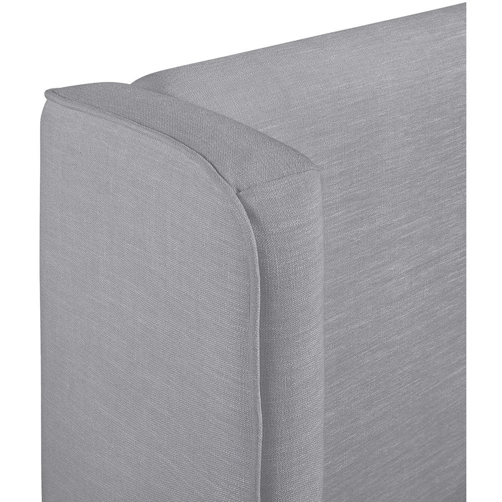Kendall Grey Linen Textured Fabric Upholstered Queen Bed