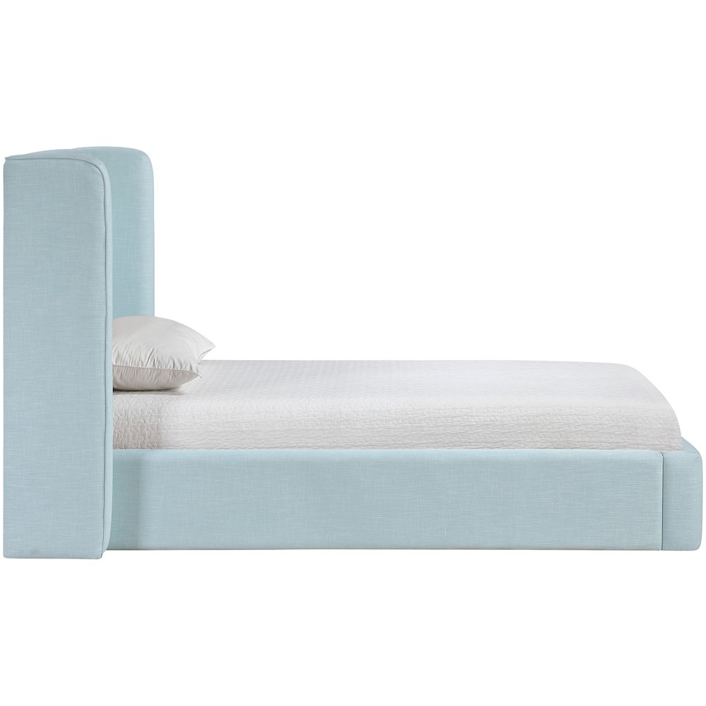 Kendall Light Blue Linen Textured Fabric Upholstered Twin Bed
