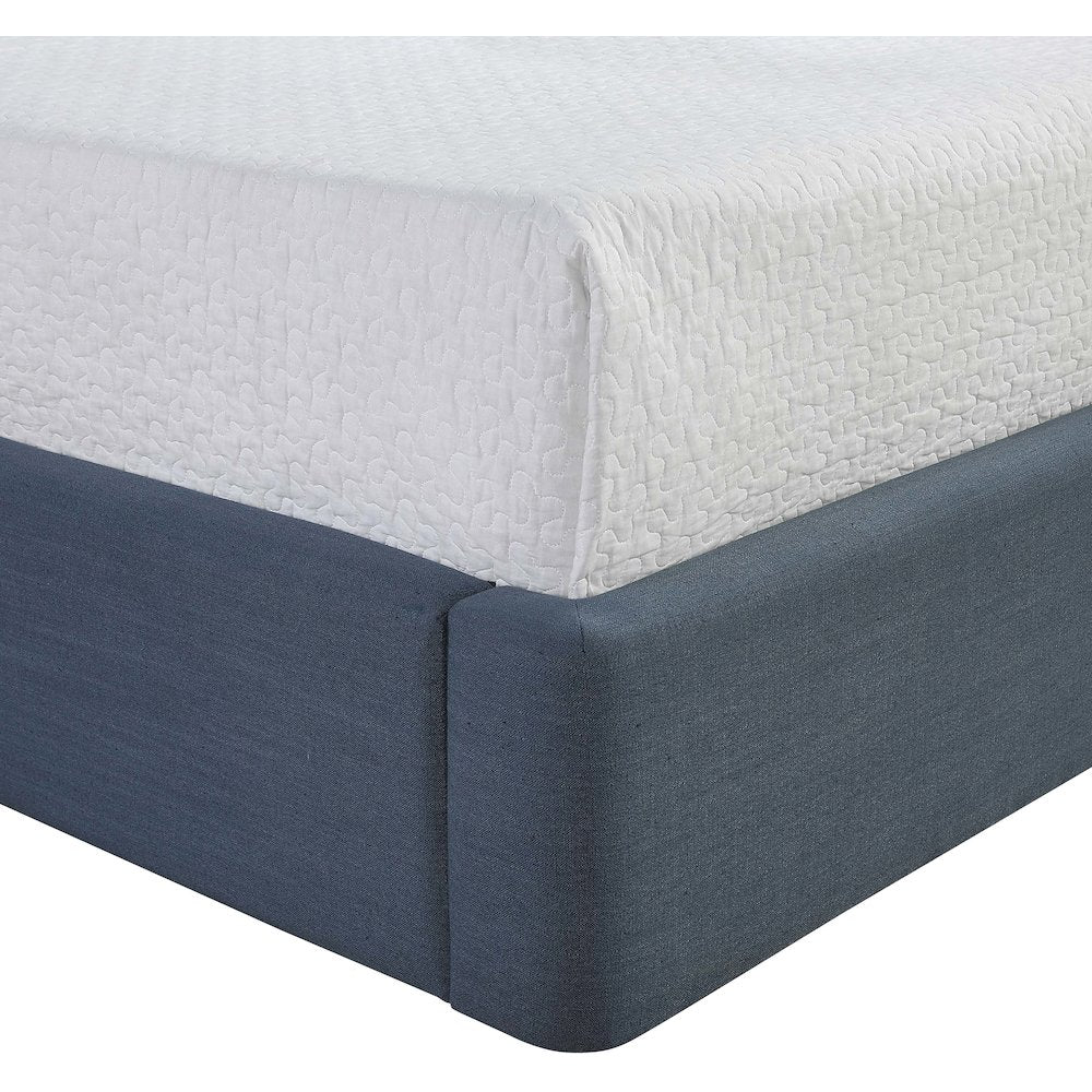 Kendall Navy Linen Textured Fabric Upholstered Full Bed