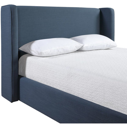 Kendall Navy Linen Textured Fabric Upholstered King Bed