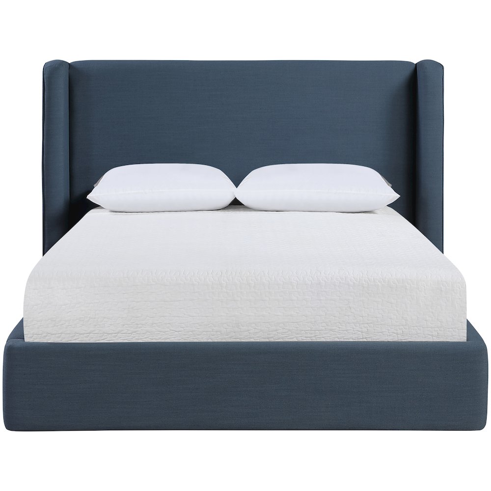 Kendall Navy Linen Textured Fabric Upholstered Queen Bed