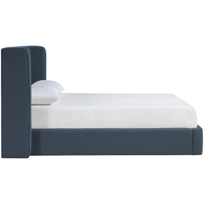 Kendall Navy Linen Textured Fabric Upholstered Queen Bed