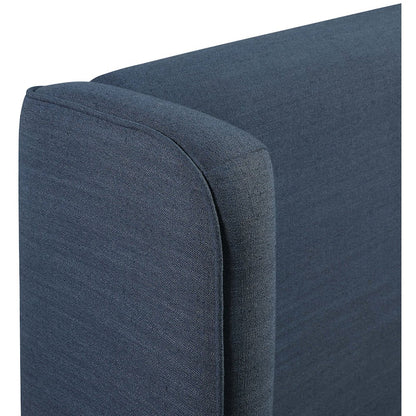 Kendall Navy Linen Textured Fabric Upholstered Queen Bed