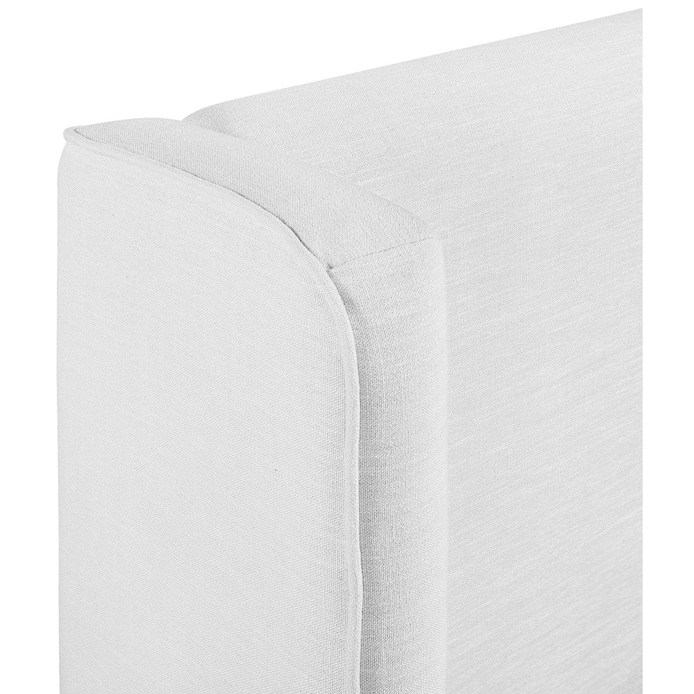 Kendall White Linen Textured Fabric Upholstered Full Bed