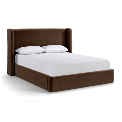 Kendall Brown Velvet Upholstered King Bed