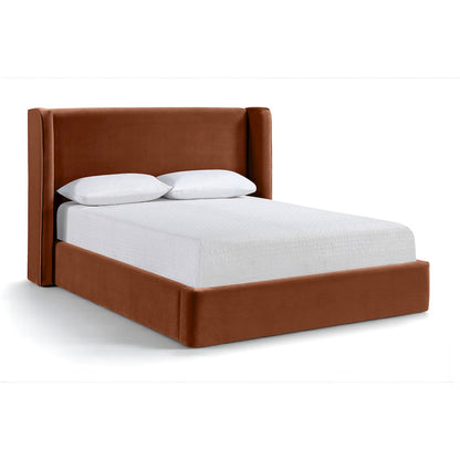 Kendall Cognac Velvet Upholstered King Bed