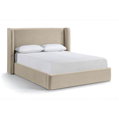 Kendall Cream Velvet Upholstered Queen Bed
