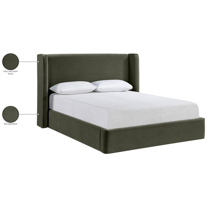 Kendall Green Velvet Upholstered King Bed