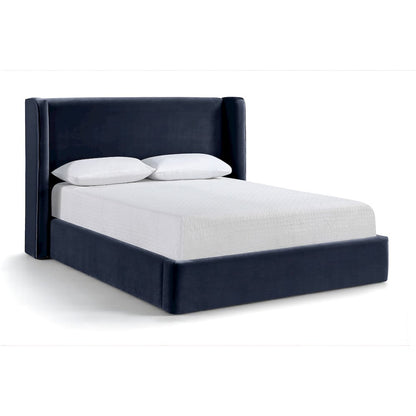 Kendall Navy Velvet Upholstered King Bed