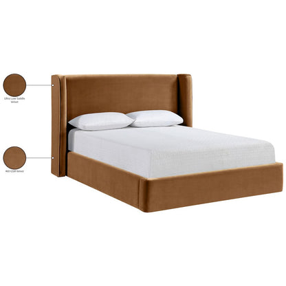 Kendall Saddle Velvet Upholstered Full Bed