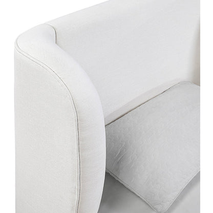 Aurin Cream Linen Textured Fabric Upholstered Twin Bed