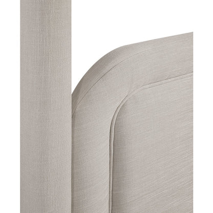 Salina Beige Linen Textured Fabric Upholstered Full Bed