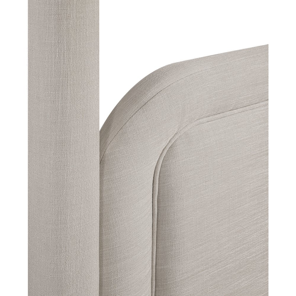 Salina Beige Linen Textured Fabric Upholstered King Bed