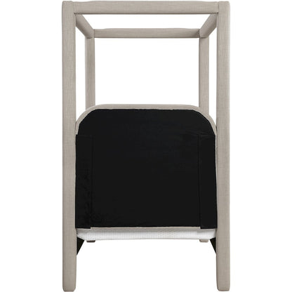 Salina Beige Linen Textured Fabric Upholstered Twin Bed