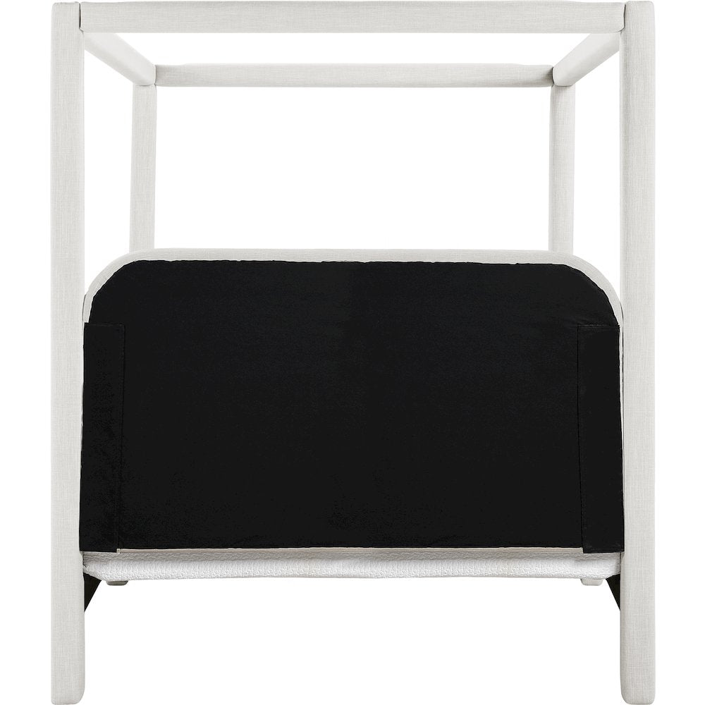 Salina Cream Linen Textured Fabric Upholstered Queen Bed
