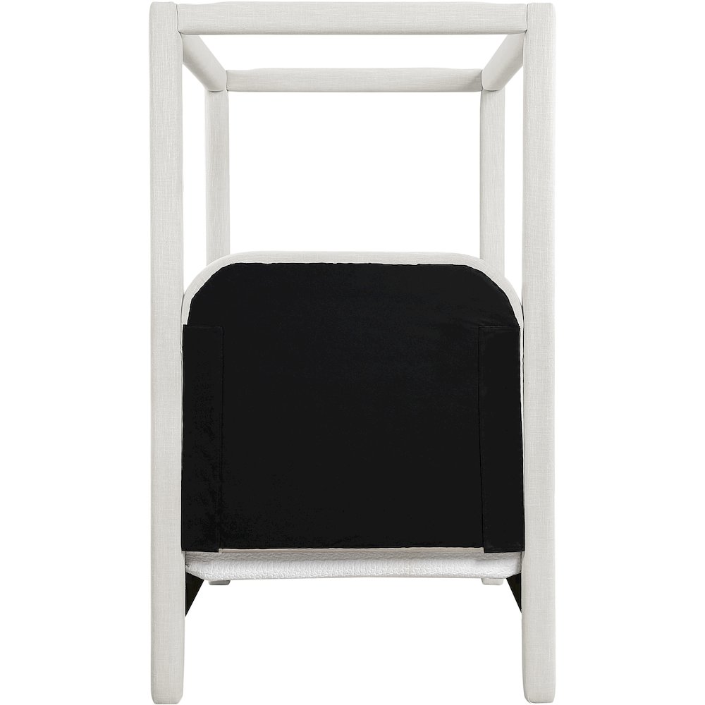 Salina Cream Linen Textured Fabric Upholstered Twin Bed
