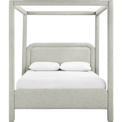 Salina Grey Linen Textured Fabric Upholstered Full Bed