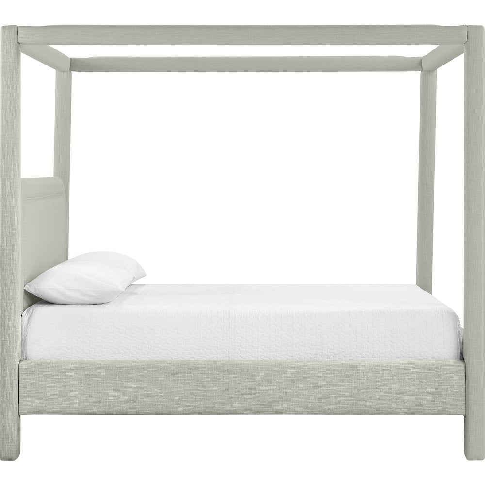 Salina Grey Linen Textured Fabric Upholstered Full Bed