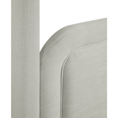 Salina Grey Linen Textured Fabric Upholstered King Bed