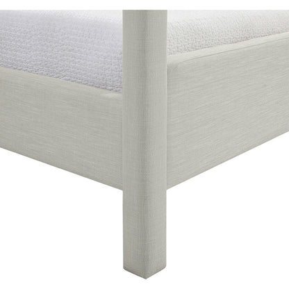 Salina Grey Linen Textured Fabric Upholstered King Bed