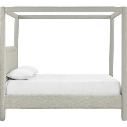 Salina Grey Linen Textured Fabric Upholstered Queen Bed