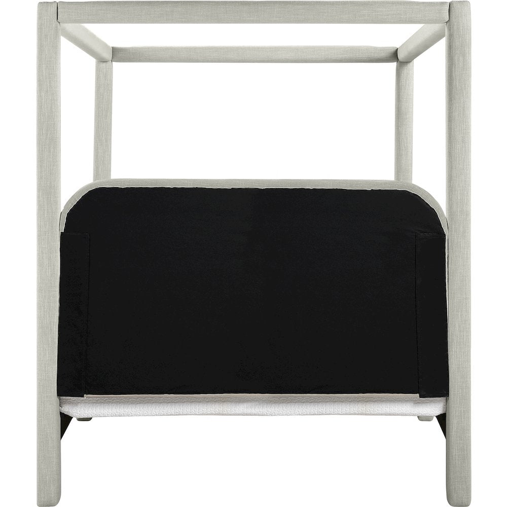 Salina Grey Linen Textured Fabric Upholstered Queen Bed