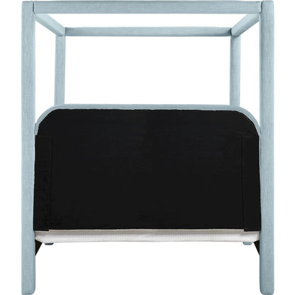 Salina Light Blue Linen Textured Fabric Upholstered Full Bed