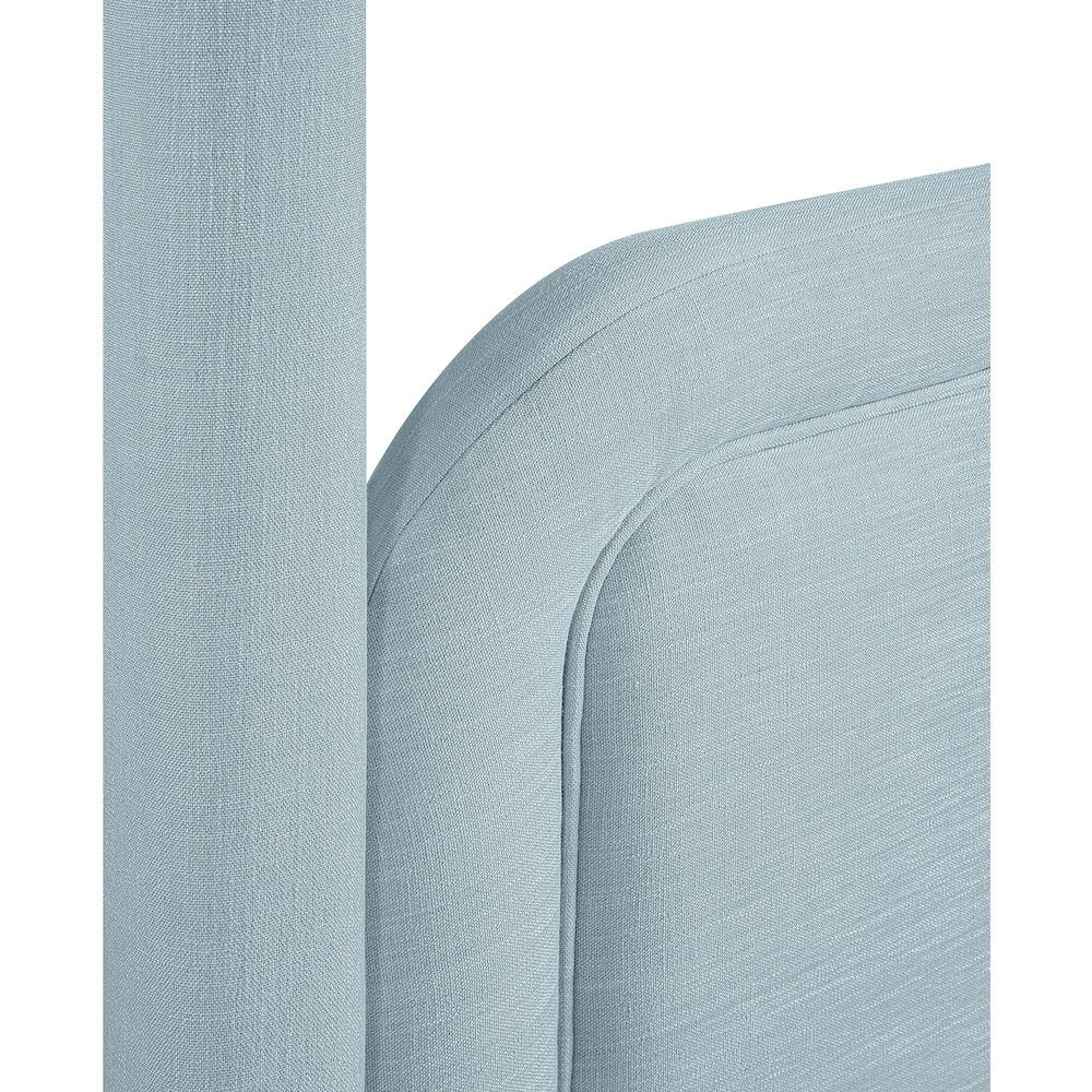 Salina Light Blue Linen Textured Fabric Upholstered Queen Bed