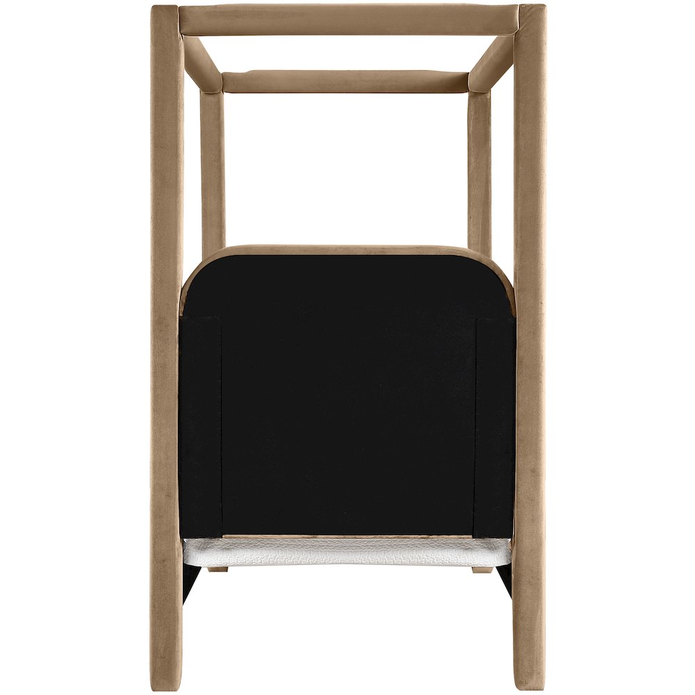 Salina Beige Velvet Upholstered Twin Bed
