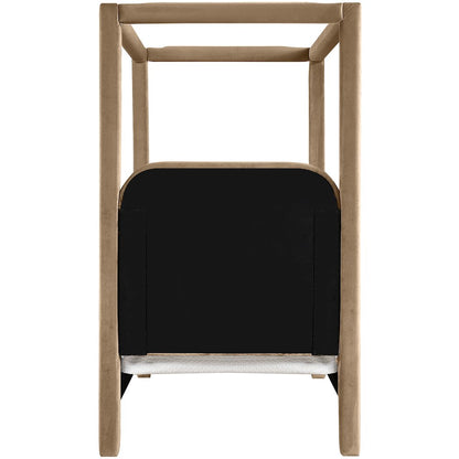 Salina Beige Velvet Upholstered Twin Bed