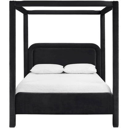 Salina Black Velvet Upholstered King Bed
