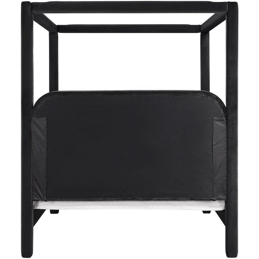Salina Black Velvet Upholstered King Bed