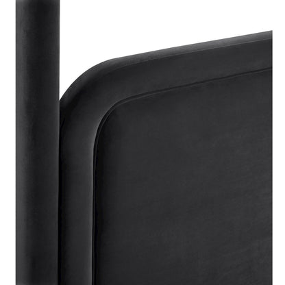 Salina Black Velvet Upholstered King Bed